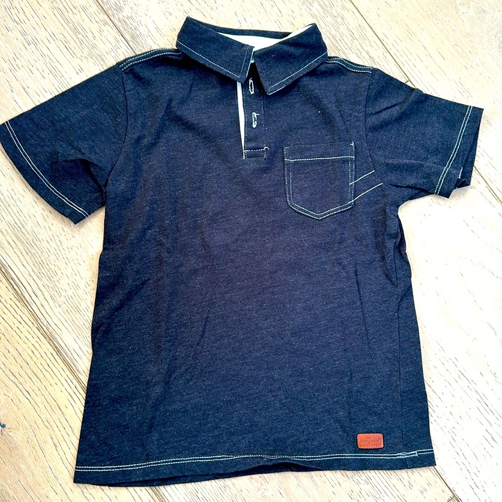 7 for All Mankind grey collared short sleeve polo shirt